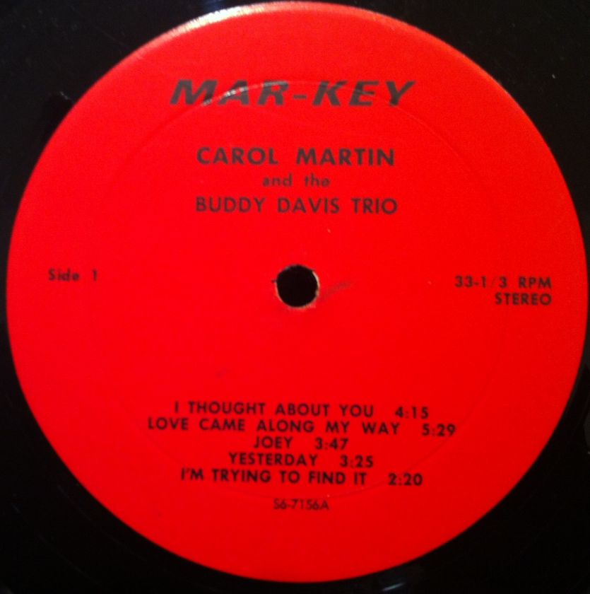   & BUDDY DAVIS TRIO for the first time LP VG+ Private 60s Jazz Rare