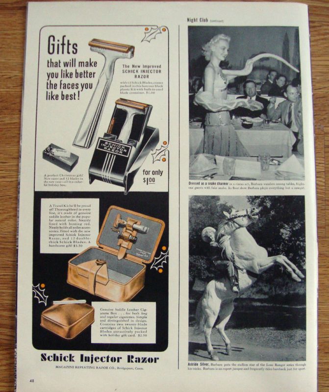 1940 Schick Injector Razor Ad Travel Kit  