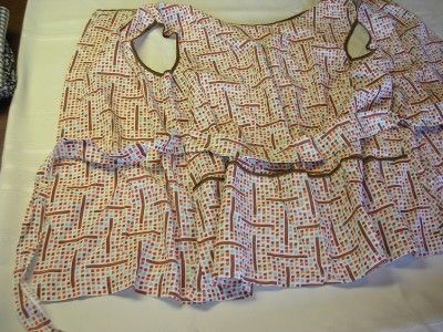 VINTAGE Kitchen APRON Grandmas BIB RETRO fabric Multi Pocket Utility 