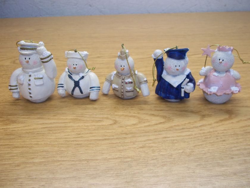 CHRISTMAS SNOWBERRY ORNAMENTS SNOWMAN CUTIES MILITARY  