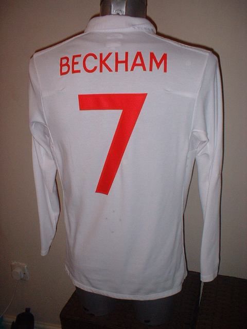   BECKHAM Football Soccer Shirt Jersey Uniform Adult Medium L/S Rare