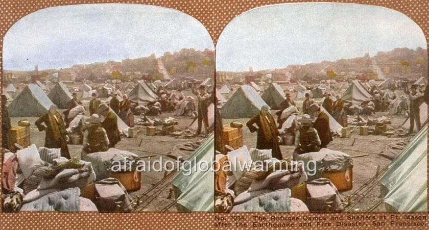 Photo 1906 Earthquake SF CA Ft Mason Refugee Camp/Tents  