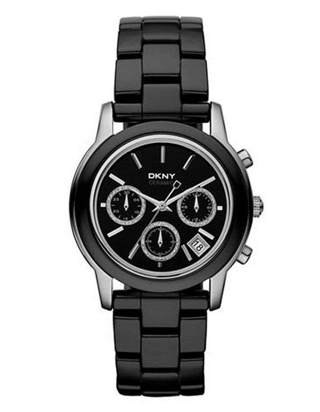 NEW DKNY NY8314 Black Ceramic Chronograph Womens Watch  