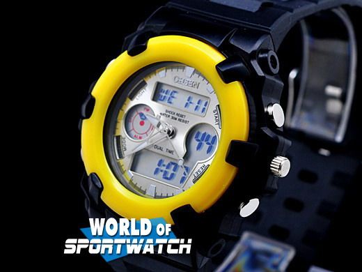 Yellow OHSEN Man Boy Alarm Chronograph Sport Watch New  