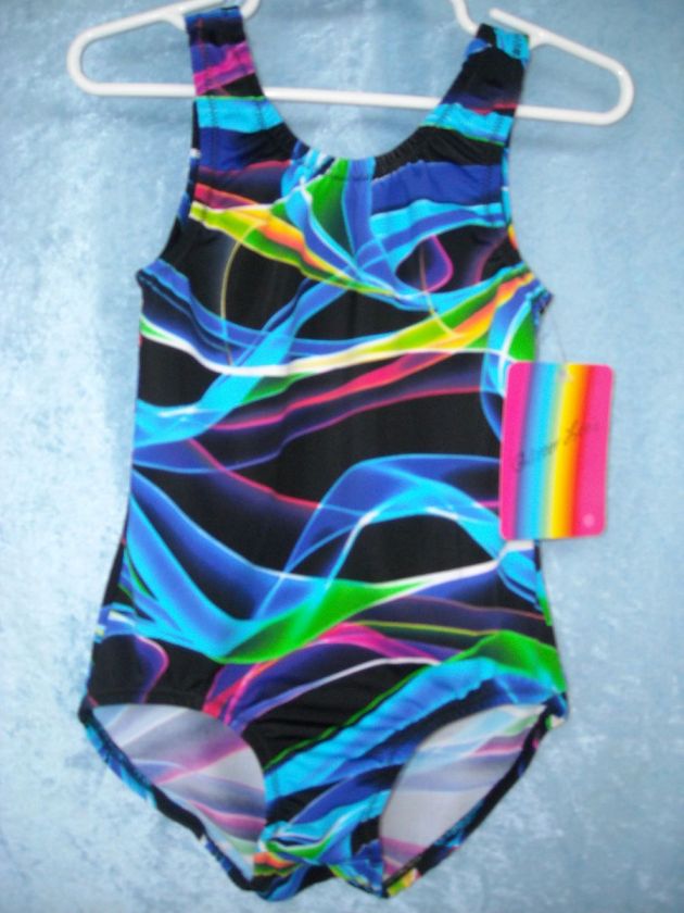 GLITTER LEOS* ABSTRACT GYMNASTIC LEOTARD, NEW W/TAGS CXS to AXL 