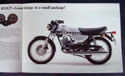 YAMAHA RD 125 MOTORCYCLE SALES BROCHURE 1978.  